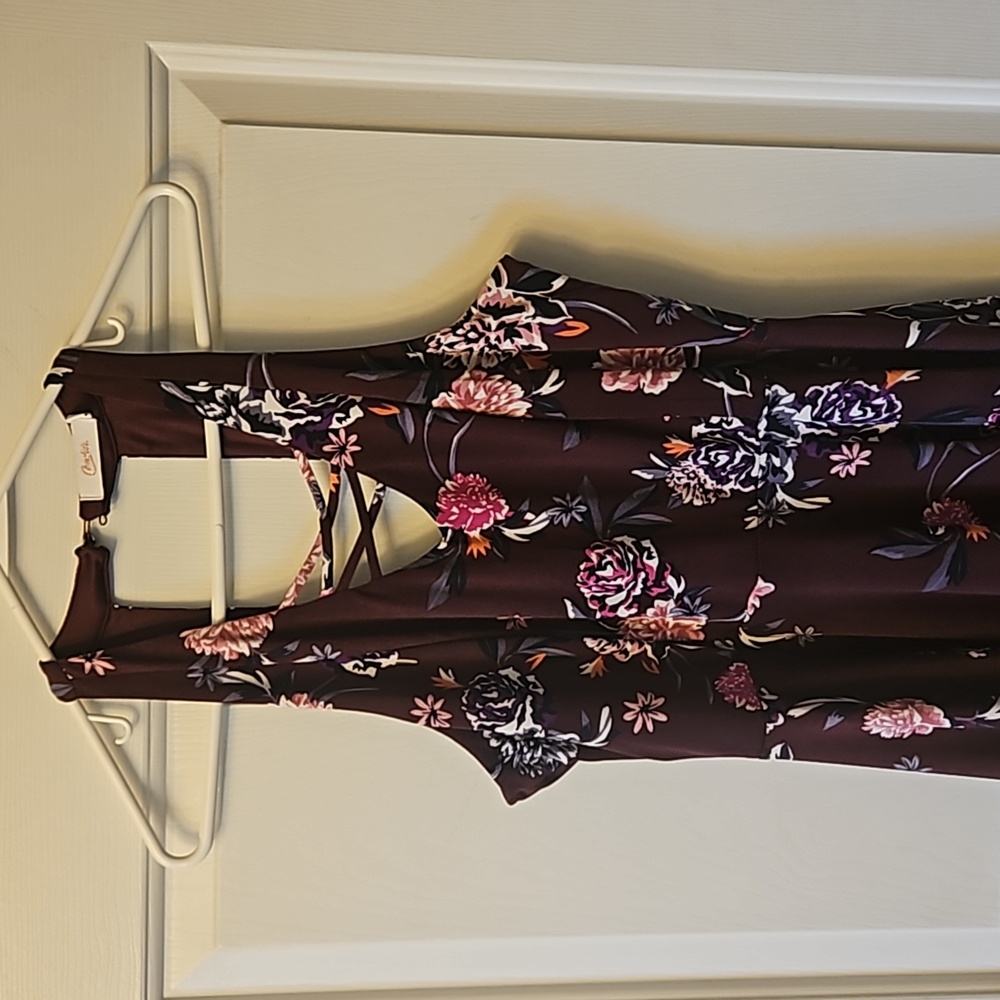 Candies brand size large flowy women's dress with flower design - Picture 2 of 5